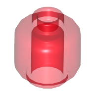 Lego hlava, průhledná červená (6276023, 4621299, 6173950)